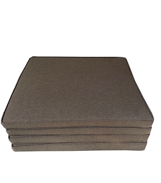 YASTIKMİNDER KOTON HAKİ ANTRASİT FİTİLLİ 53X46 CM 4 PARÇA SANDALYE KOLTUK MİNDER SETİ resmi