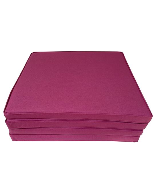 YASTIKMİNDER KOTON PEMBE FİTİLLİ 53X46 CM 4 PARÇA SANDALYE KOLTUK MİNDER SETİ resmi