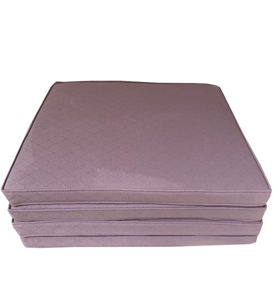 YASTIKMİNDER KOTON LİLA MOR FİTİLLİ 53X46 CM 4 PARÇA SANDALYE KOLTUK MİNDER SETİ resmi
