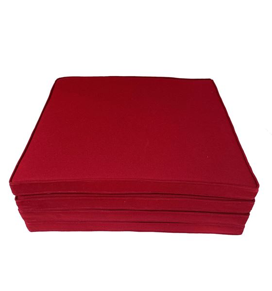 YASTIKMİNDER KOTON BORDO FİTİLLİ 53X46 CM 4 PARÇA SANDALYE KOLTUK MİNDER SETİ resmi