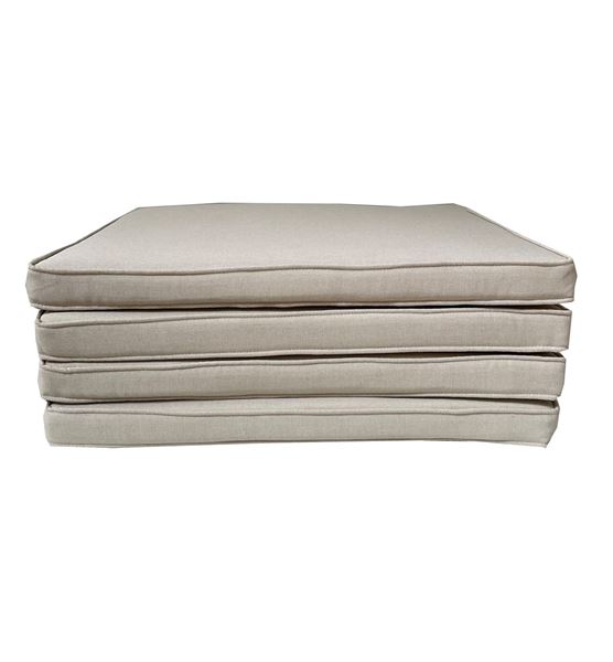 YASTIKMİNDER KOTON KREM FİTİLLİ 53X46 CM 4 PARÇA SANDALYE KOLTUK MİNDER SETİ resmi