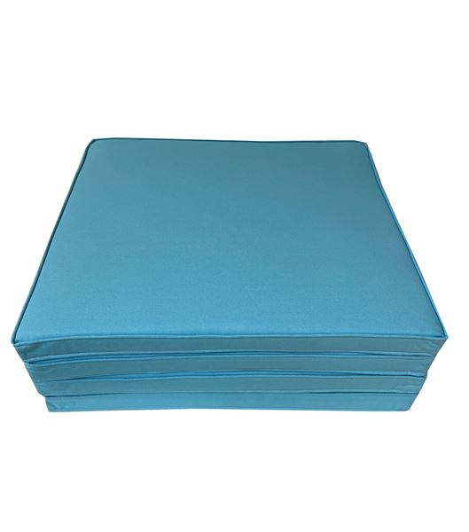 YASTIKMİNDER KOTON TURKUAZ FİTİLLİ 53X46 CM  4 PARÇA SANDALYE KOLTUK MİNDER SETİ resmi