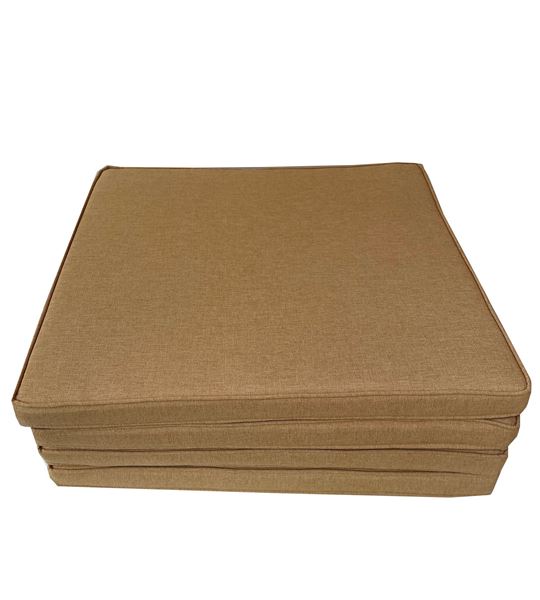YASTIKMİNDER KOTON KARAMEL SARI FİTİLLİ 53X46 CM  4 PARÇA SANDALYE KOLTUK MİNDER SETİ resmi