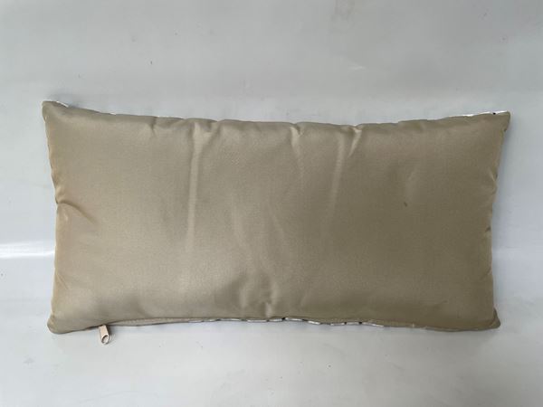 KADİFE DOKUMA SİYAH BEYAZ BANT ÇİZGİ DESEN DEKORATİF YASTIK KILIFI resmi