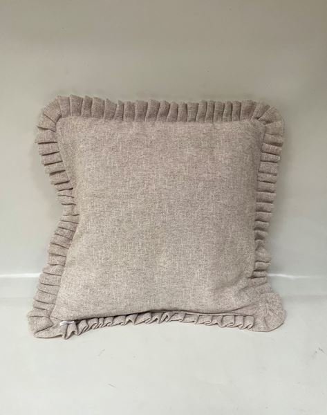 Yastıkminder Keten Koton Mavi Kemik Toile Du Jouy Desen Dekoratif Yastık Kılıfı resmi