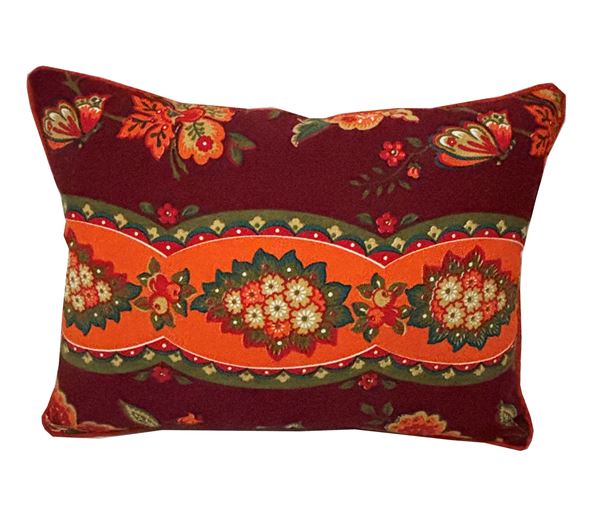 KOTON ÇİÇEKLİ ETNİK DESEN KUMAŞ 44X34 cm DEKORATİF KIRLENT YASTIK KILIFI resmi