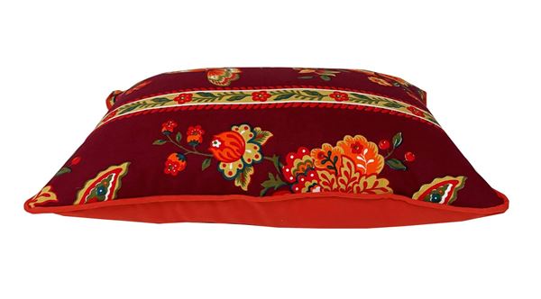 KOTON ÇİÇEKLİ ETNİK DESEN KUMAŞ 44X34 cm DEKORATİF KIRLENT YASTIK KILIFI resmi