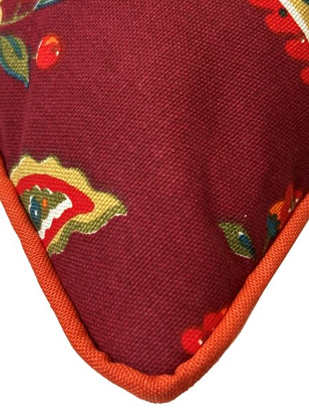KOTON ÇİÇEKLİ ETNİK DESEN KUMAŞ 44X34 cm DEKORATİF KIRLENT YASTIK KILIFI resmi