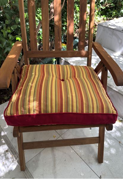 resm KOTON BORDO SARI ÇİZGİLİ BORDO BANTLI 48X48 cm ÇOK AMAÇLI MİNDER