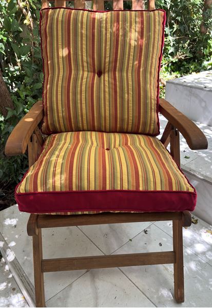 KOTON BORDO SARI ÇİZGİLİ BORDO BANTLI 48X48 cm ÇOK AMAÇLI MİNDER resmi