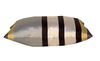 resm İPEK SATEN SİYAH GRİ ÇİZGİLİ 46X34 cm KIRLENT YASTIK KILIFI