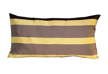 Resim İPEK SATEN KOTON ÇİFT YÜZLÜ SİYAH GRİ ÇİZGİLİ 46X24 cm KIRLENT YASTIK KILIFI