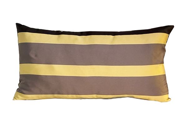 resm İPEK SATEN KOTON ÇİFT YÜZLÜ SİYAH GRİ ÇİZGİLİ 46X24 cm KIRLENT YASTIK KILIFI