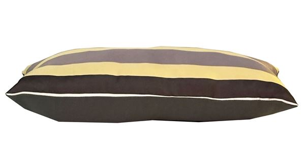 İPEK SATEN KOTON ÇİFT YÜZLÜ SİYAH GRİ ÇİZGİLİ 46X24 cm KIRLENT YASTIK KILIFI resmi