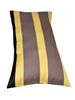 resm İPEK SATEN KOTON ÇİFT YÜZLÜ SİYAH GRİ ÇİZGİLİ 46X24 cm KIRLENT YASTIK KILIFI