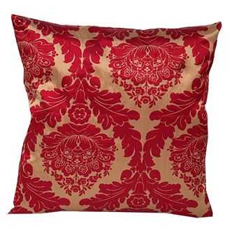 Resim YASTIKMINDER TAFTA KIRMIZI BEJ OTTOMAN OSMANLI DAMASK KAFTAN YASTIK KILIFI