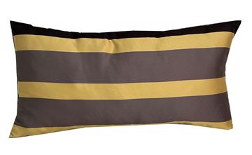 Resim İPEK SATEN KOTON ÇİFT YÜZLÜ SİYAH GRİ ÇİZGİLİ 46X24 cm KIRLENT YASTIK KILIFI