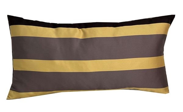 resm İPEK SATEN KOTON ÇİFT YÜZLÜ SİYAH GRİ ÇİZGİLİ 46X24 cm KIRLENT YASTIK KILIFI