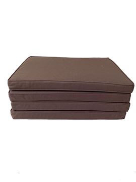 Resim YASTIKMİNDER KOTON KOYU VİZON ANTRASİT FİTİLLİ 53X46 CM 4 PARÇA SANDALYE KOLTUK MİNDER SETİ