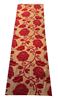 resm RUNNER MASA ÖRTÜ 140X45 cm TAFTA KUMAŞ BEJ KIRMIZI OTOMAN OSMANLI GÜL DESEN