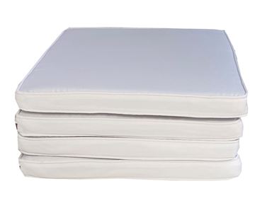 Resim Koton Beyaz Fitilli 53x46 Cm Sandalye Ölçüsüne Uygundur. 4 Parça Sandalye Koltuk Minder Seti