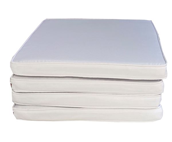 resm Koton Beyaz Fitilli 53x46 Cm Sandalye Ölçüsüne Uygundur. 4 Parça Sandalye Koltuk Minder Seti