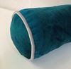 resm SİLİNDİR SOSİS 42 cm ÇAPI 14 cm KADİFE KOTON PETROL MAVİ KIRLENT YASTIK
