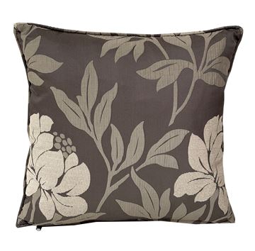 Resim TAFTA KOTON GRİ KREM ÇİÇEK DOKUMA KIRLENT YASTIK KILIFI