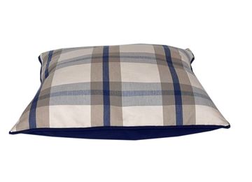 Resim EKOSE MARİN KIRLENT KILIFI KOTON KREM LACİVERT 42X42 cm DEKORATİF KILIF