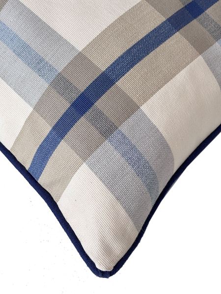 EKOSE MARİN KIRLENT KILIFI KOTON KREM LACİVERT 42X42 cm DEKORATİF KILIF resmi