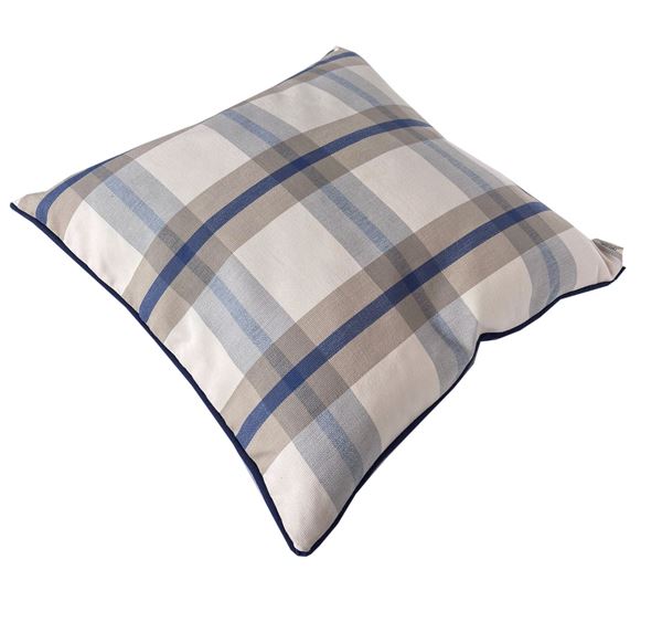 EKOSE MARİN KIRLENT KILIFI KOTON KREM LACİVERT 42X42 cm DEKORATİF KILIF resmi